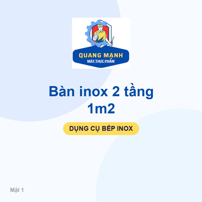 Bàn inox 2 tầng 1m2